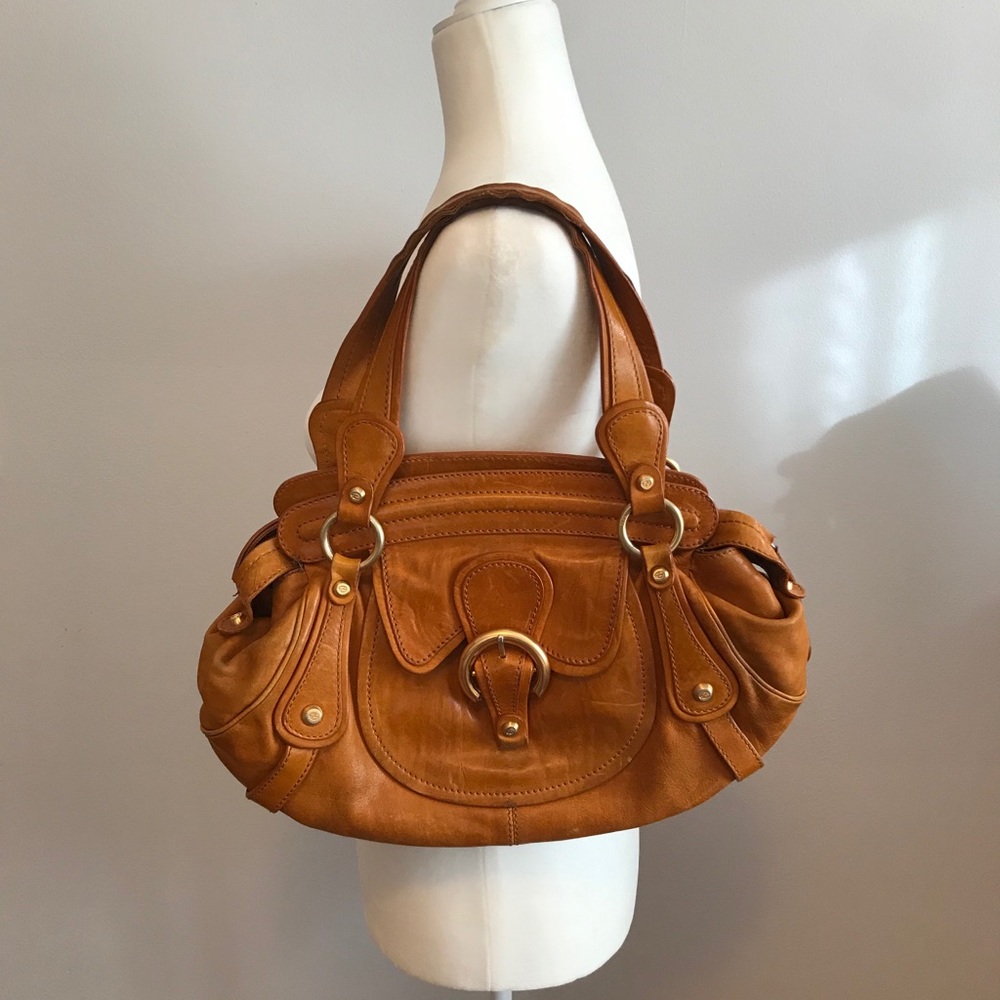 Vintage Francisco Biasia Cognac leather handbag